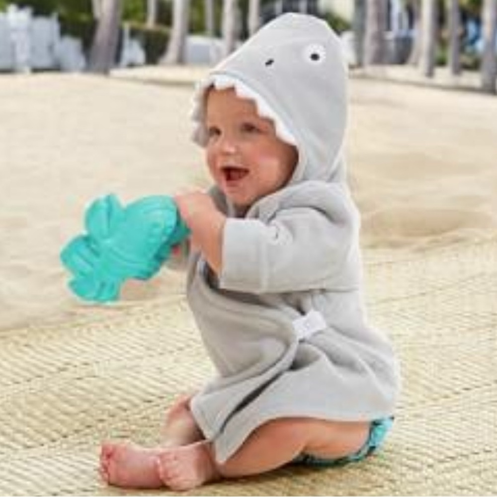 Pottery Barn Kids Soft Gray Hooded Towel